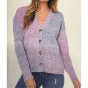John Paul Richard Lavender V-neck Cardigan Acrylic‎ Blend Size Large